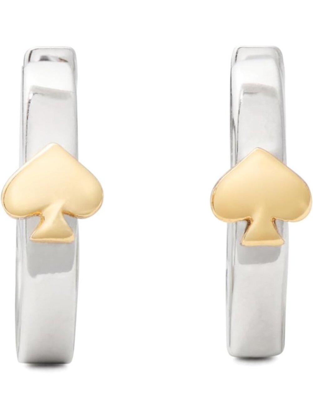Stylish Thin Mini Spade Huggie Earrings - Elegant Gold Tone, Perfect for